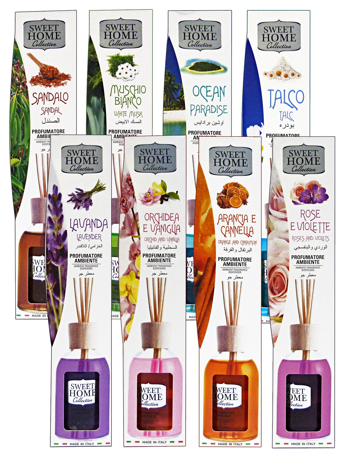 Set 12 SWEET HOME Bastoncini Deodorante Ambiente Misto 100 ml Profumatore Ambiente