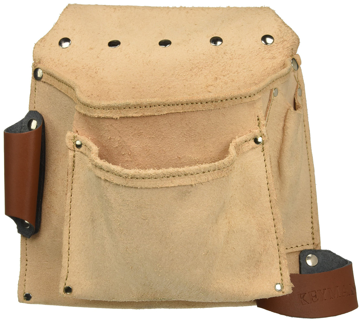 Borsa Carpentiere Crosta Tre Tasche, Con Portamartello, Portatenaglia E Portametro.