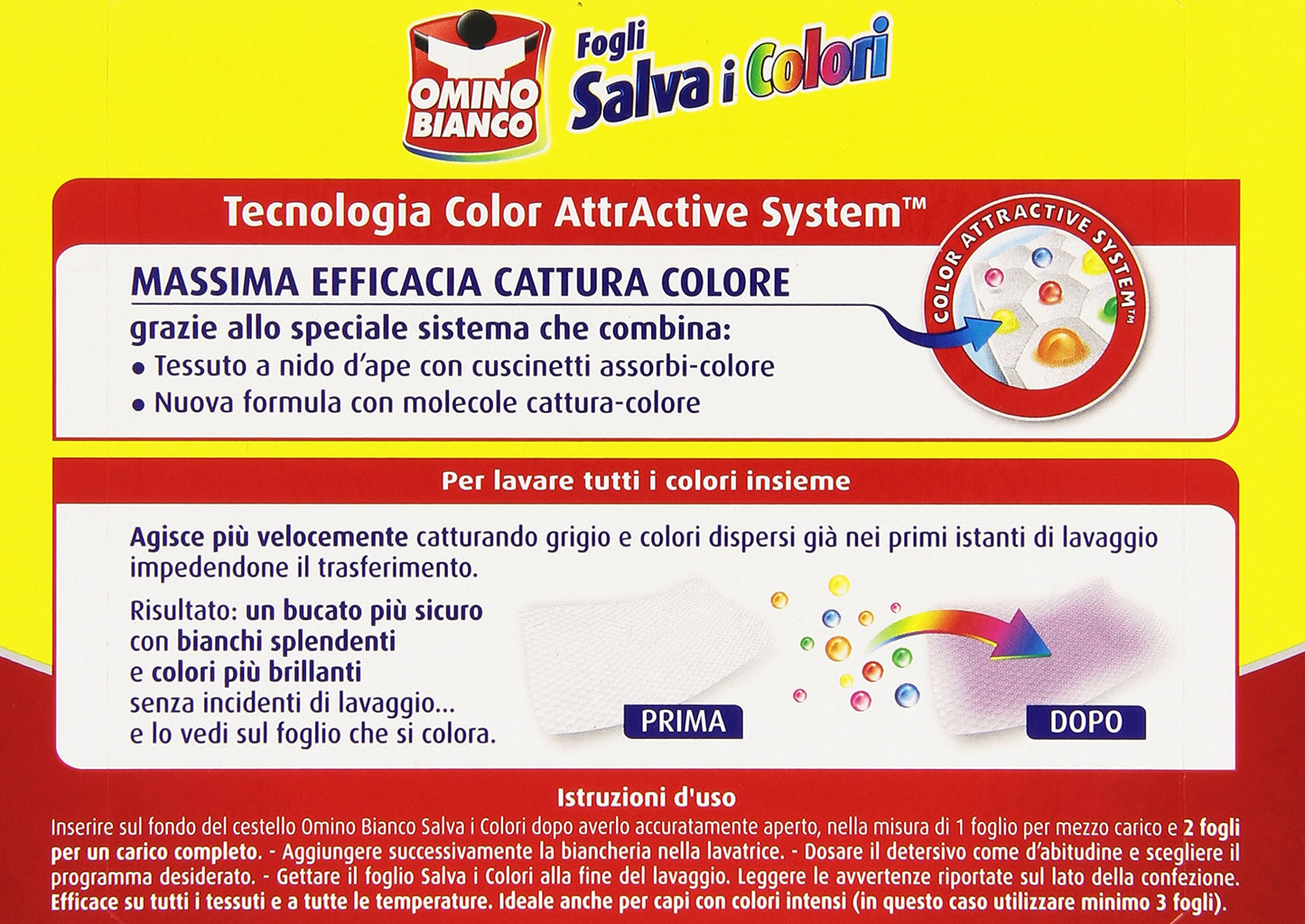 Omino Bianco - Fogli Salva i Colori - 4 confezioni da 20 fogli [80 fogli]
