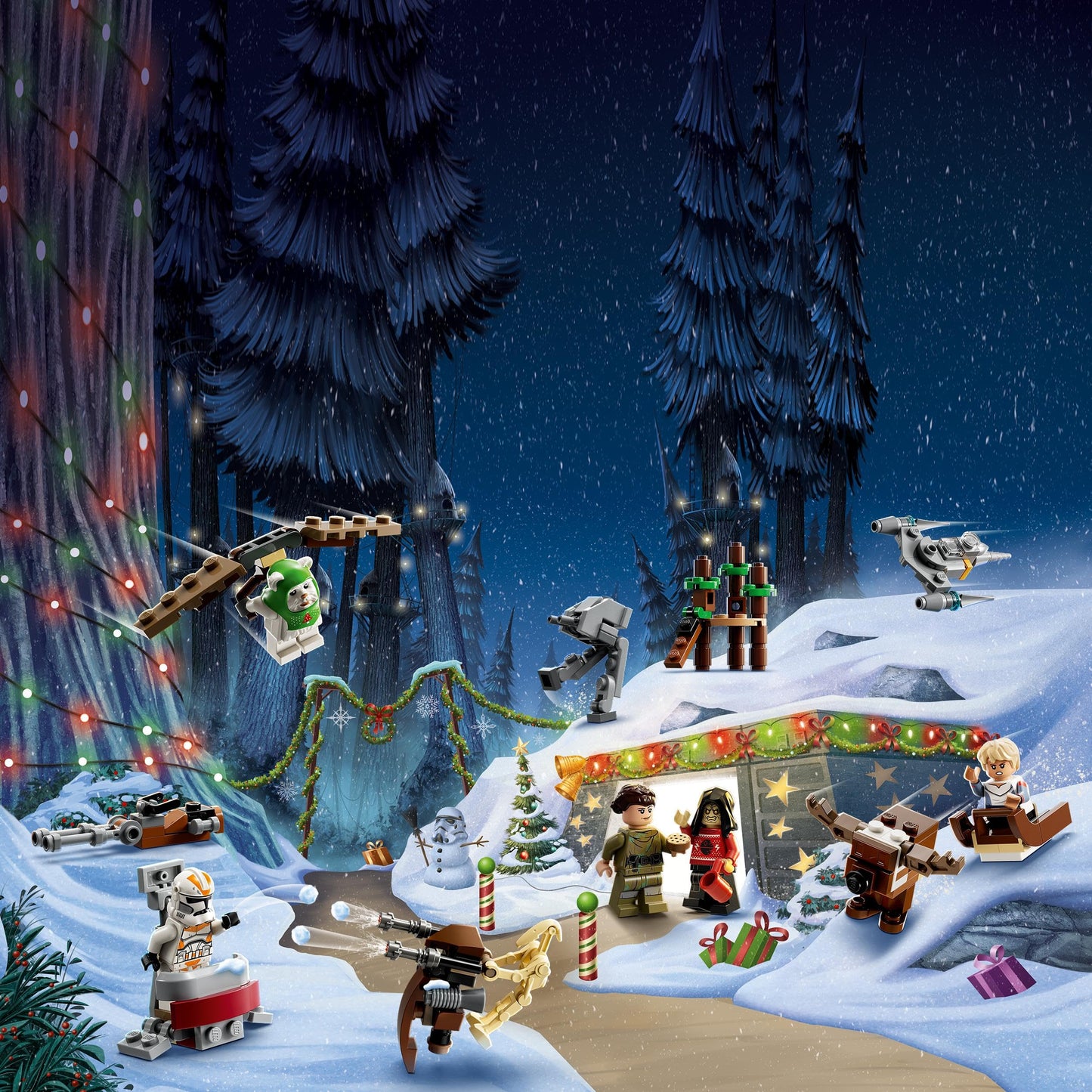 LEGO Star Wars Calendario dell'Avvento 2023 con 24 Regali tra cui 9 Personaggi, 10 Veicoli Giocattolo e 5 Iconici Mini-Modelli, Regalo per il Countdown di Natale per Bambini e Fan 75366