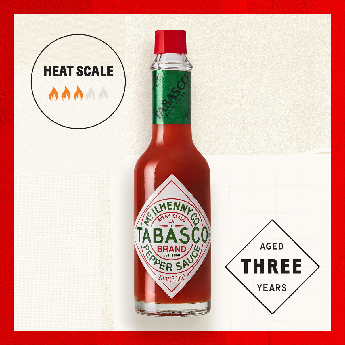 MC Ilhenny Salsa al peperoncino Tabasco, 60 ml, Confezione da 1