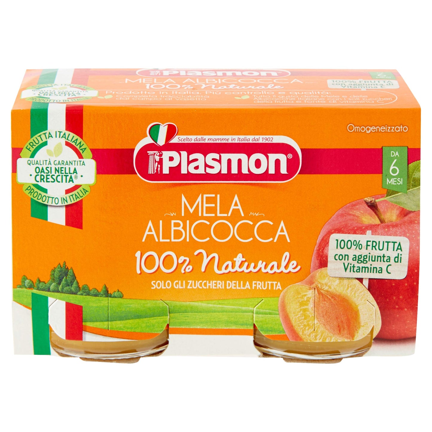 Plasmon Omogeneizzato Mela e Albicocca 2x104g