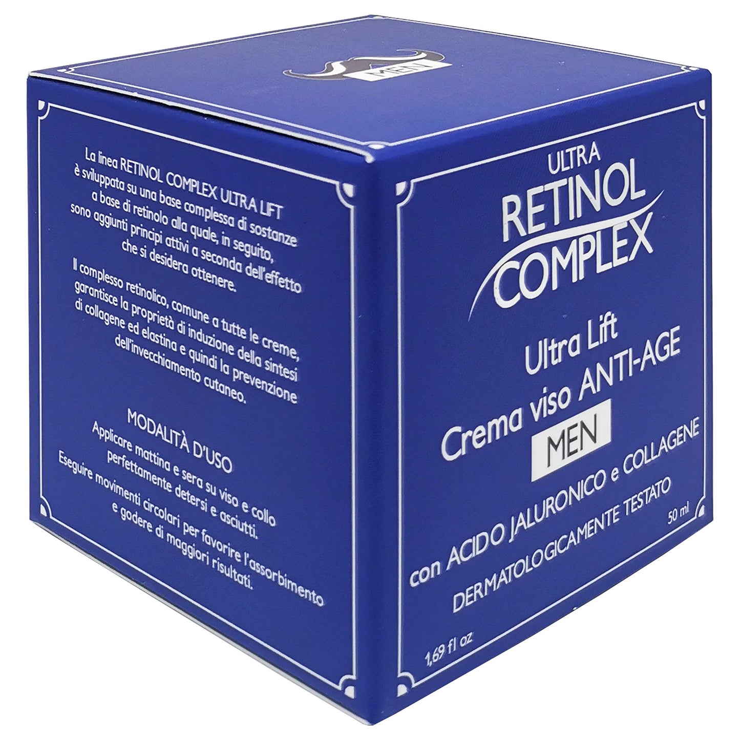 RETINOL COMPLEX CREMA VISO ANTI-AGE ANTIETA' UOMO MEN ACIDO JALURONICO E COLLAGENE 50ML