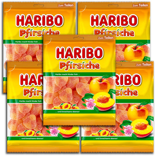 5 Lui Pacchetto Haribo Pesche 5 X 175g