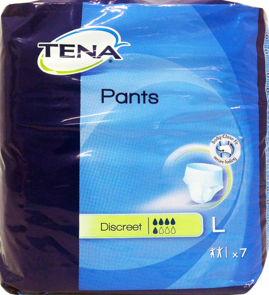4 x TENA Assorbenti Pants Discreet Large 7 Pezzi
