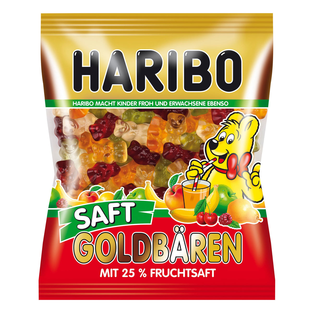 Haribo Saft Goldbären, Caramelle Gommose, Orsetti, alla Frutta, 3 Sacchetti da 175g