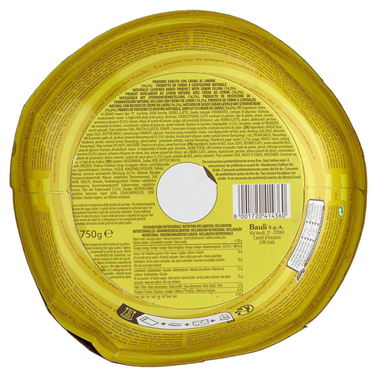 Bauli Pandoro Limonce - 750 gr