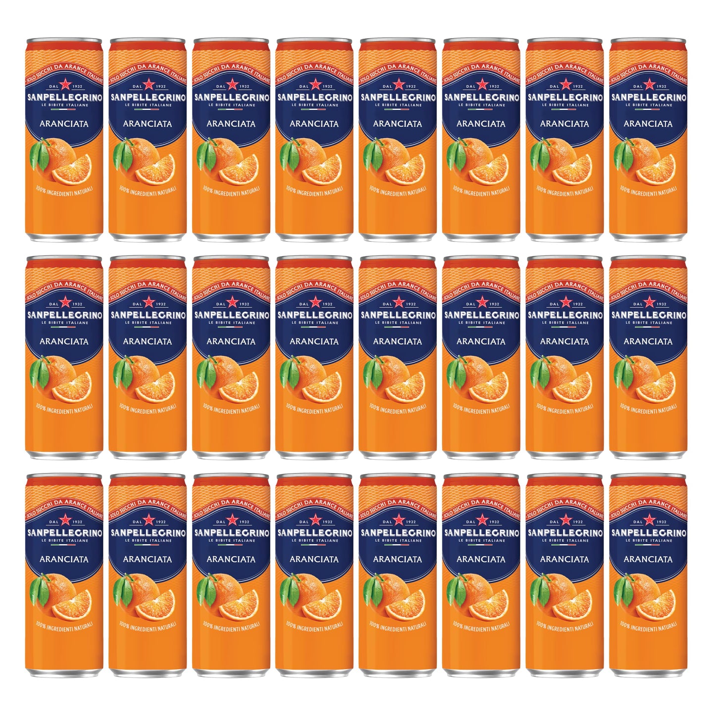 San Pellegrino Aranciata 33cl x 24 | Aranciata Frizzante in Lattina | Confezione da 24 Lattine da 330ml