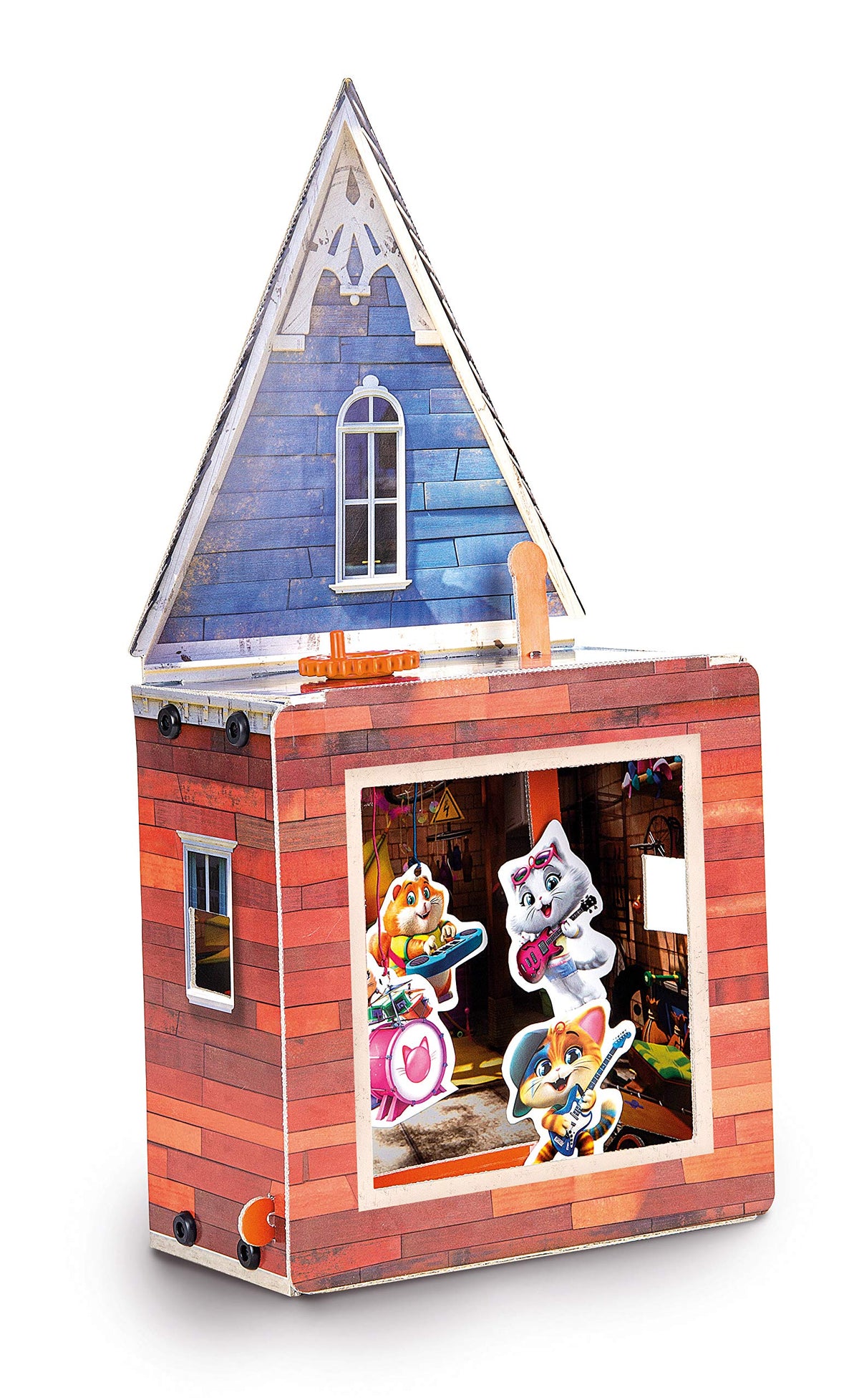 Clementoni - 18574-44 Gatti - Il Garage dei Gattini - Made in Italy - Playset Carta e Cartone con Personaggi 44 Gatti - Gioco Creativo per Bambini dai 5 Anni, Multicolore