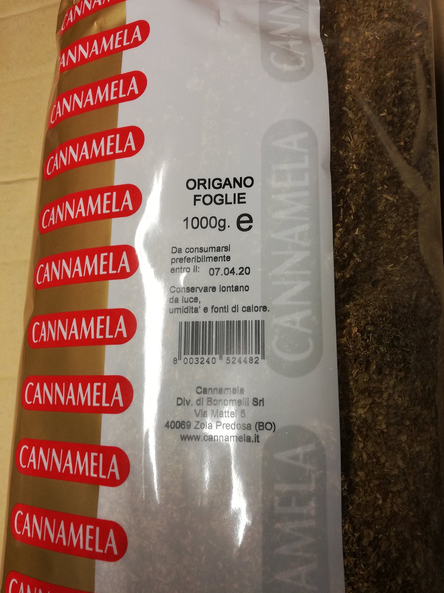 Cannamela Origano Foglie Pacco Scorta 1000g