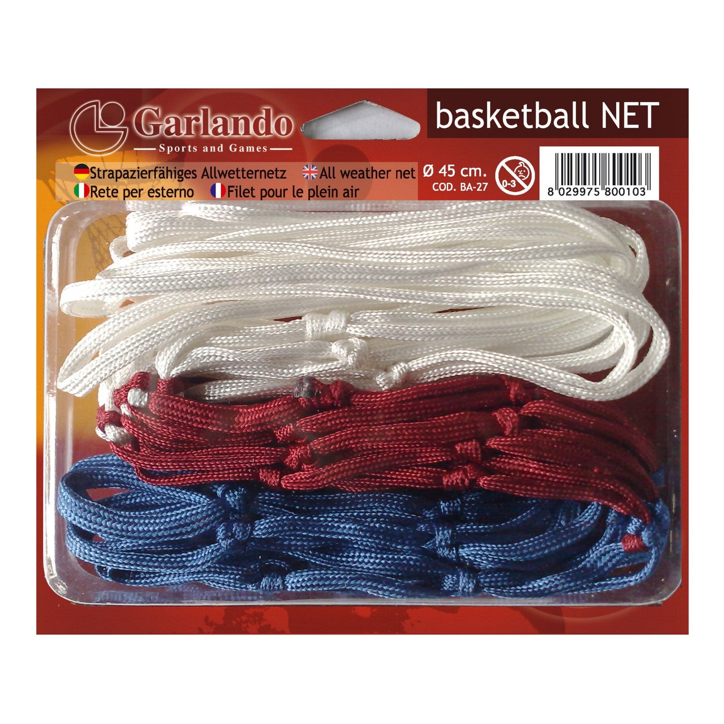 Rete basket bianca per esterno in blister