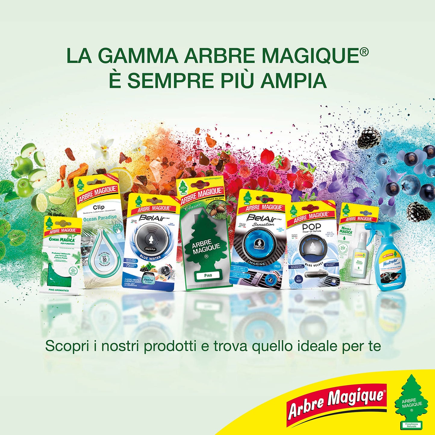 Arbre Magique Mono, Profumatore Auto, Fragranza Lavanda, Profumazione Fresca e Versatile, Durata fino a 7 Settimane, Made in Italy, Confezione da 1 Pezzo
