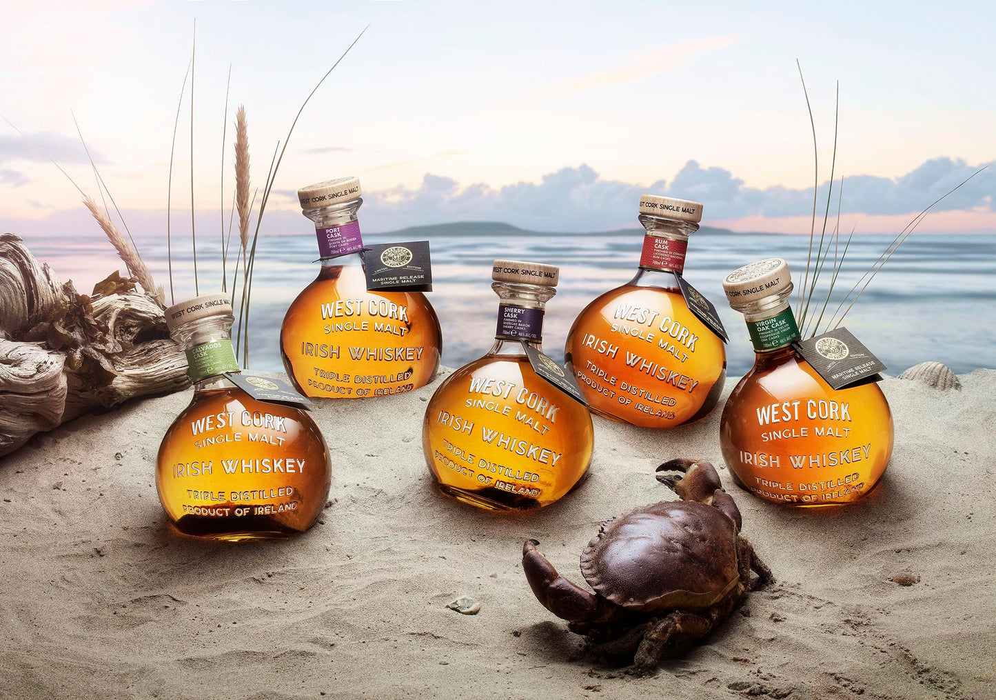 West Cork Port Cask Finish - Single Malt Whisky Irlandese Maturato in Botti di Porto, 46%, Bottiglia in Vetro da 70cl