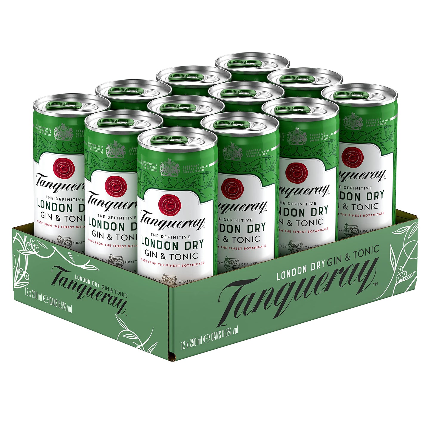 Tanqueray London Dry - Premix Gin & Tonic, Pack di 12 Lattine da 250 ml