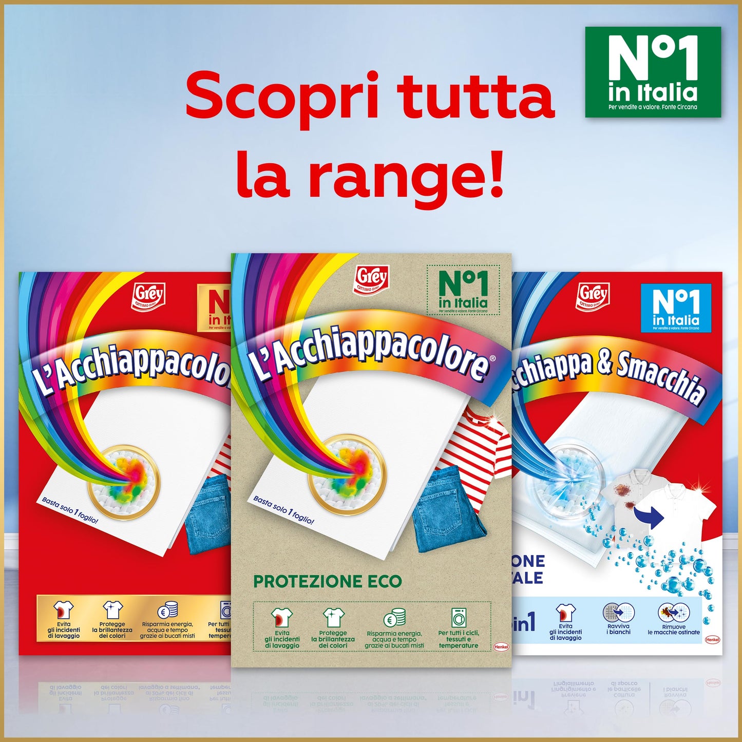 Grey L'Acchiappacolore Protezione ECO, Fogli Cattura Colore Lavatrice Evita Incidenti Lavaggio, Foglietti Acchiappacolore e Anti Sporco, Confezione da 22 fogli