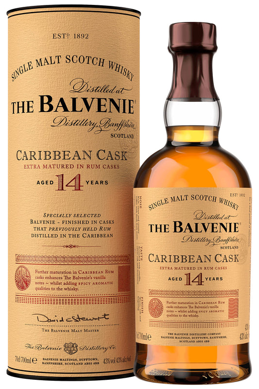 The Balvenie Caribbean Cask Single Malt Scotch Whisky 14 Anni, 70cl
