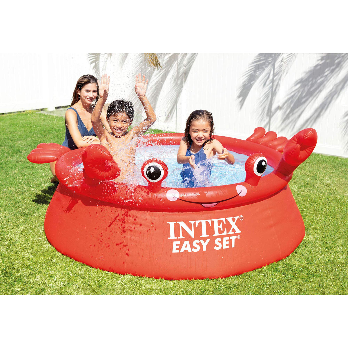 INTEX 26100EH Happy Crab Easy Set - Piscina gonfiabile, 1,8 x 50,8 cm, materiale resistente alle forature, gonfiaggio rapido, capacità 232 galloni, profondità acqua 40,6 cm