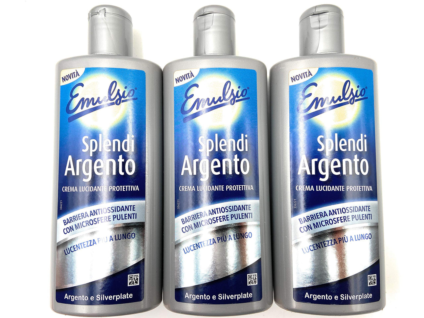 3flaconi da 200ml Emulsio Splendi Argento crema lucidante protettiva