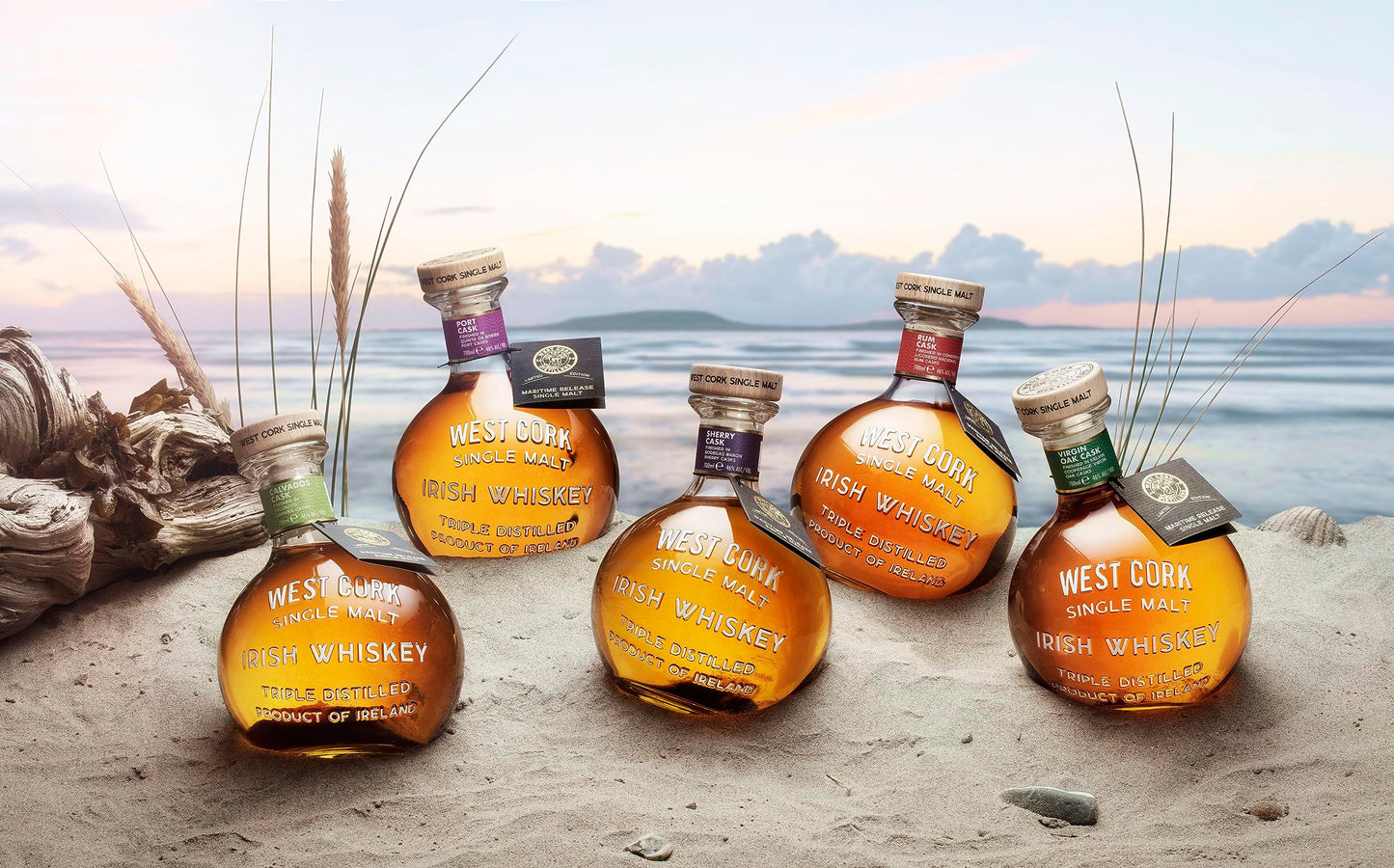 West Cork Port Cask Finish - Single Malt Whisky Irlandese Maturato in Botti di Porto, 46%, Bottiglia in Vetro da 70cl