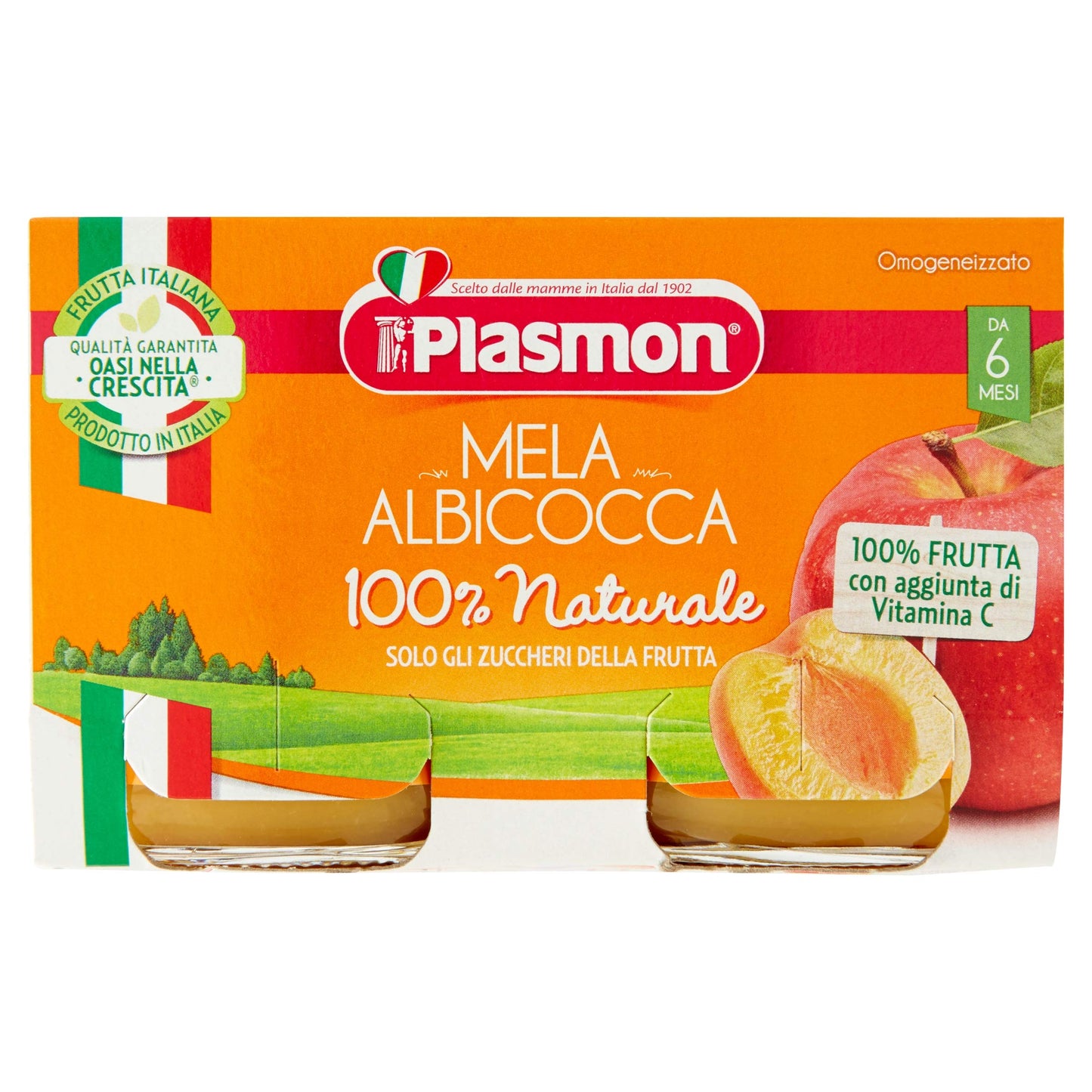 Plasmon Omogeneizzato Mela e Albicocca 2x104g