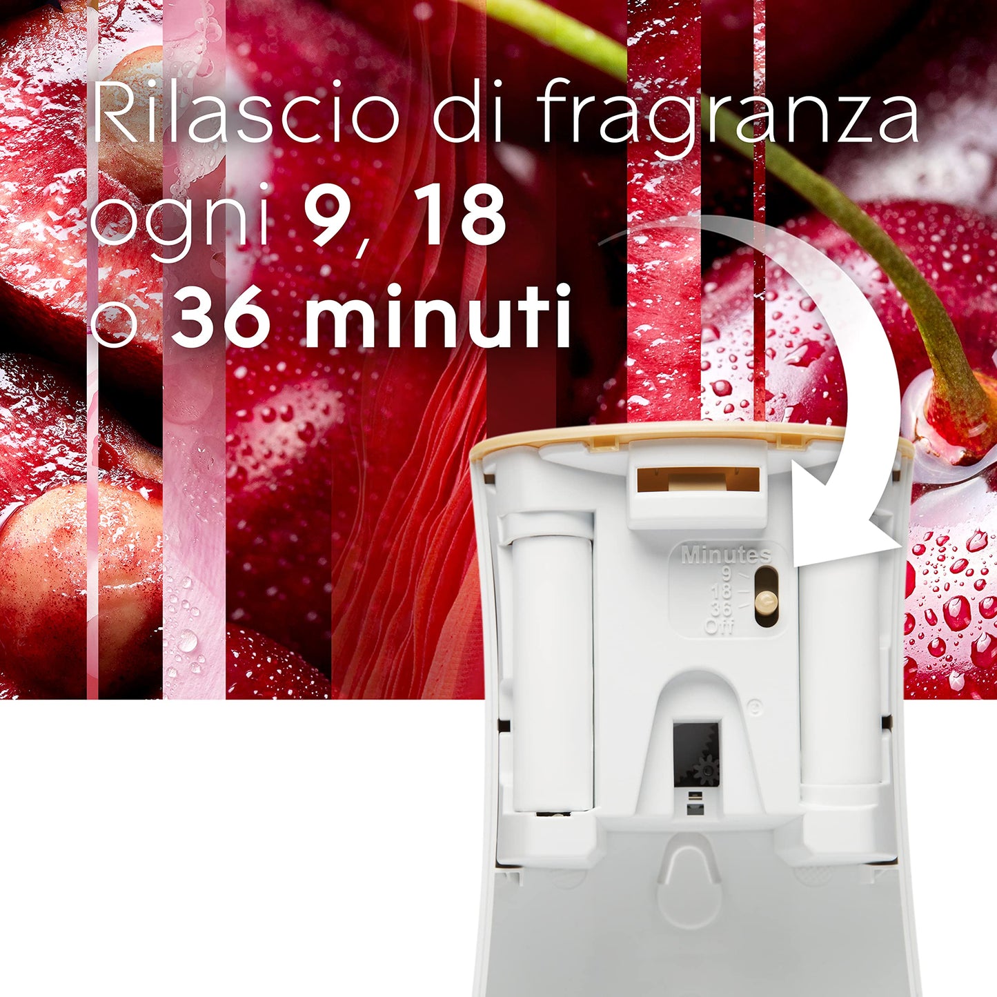 Glade Automatic Spray Ricarica, Profumatore per Ambienti, Fragranza Luscious Cherry & Peony, 1 Ricarica da 269 ml