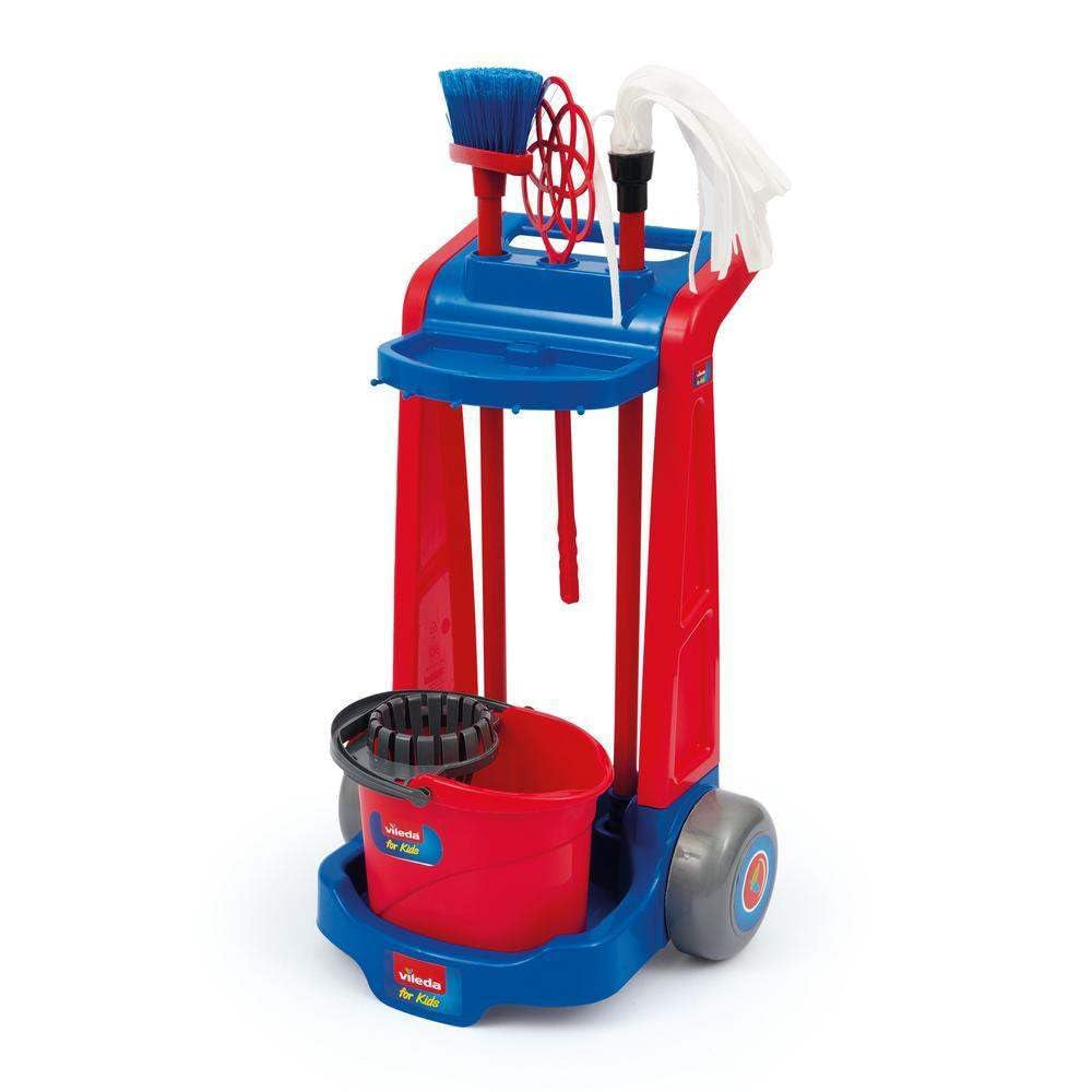 Grandi Giochi - Trolley Pulizia Vileda for Kids, L'Originale Versione Giocattolo con Scopa, Battipanni, Mocio e Secchio, IAM01200