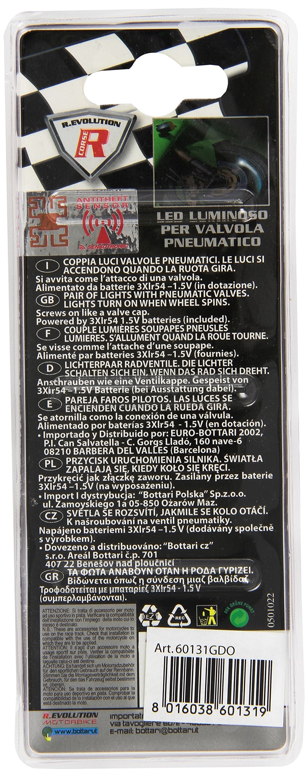 Bottari 60131 Coprivalvole Pneumatici LED, Rosso