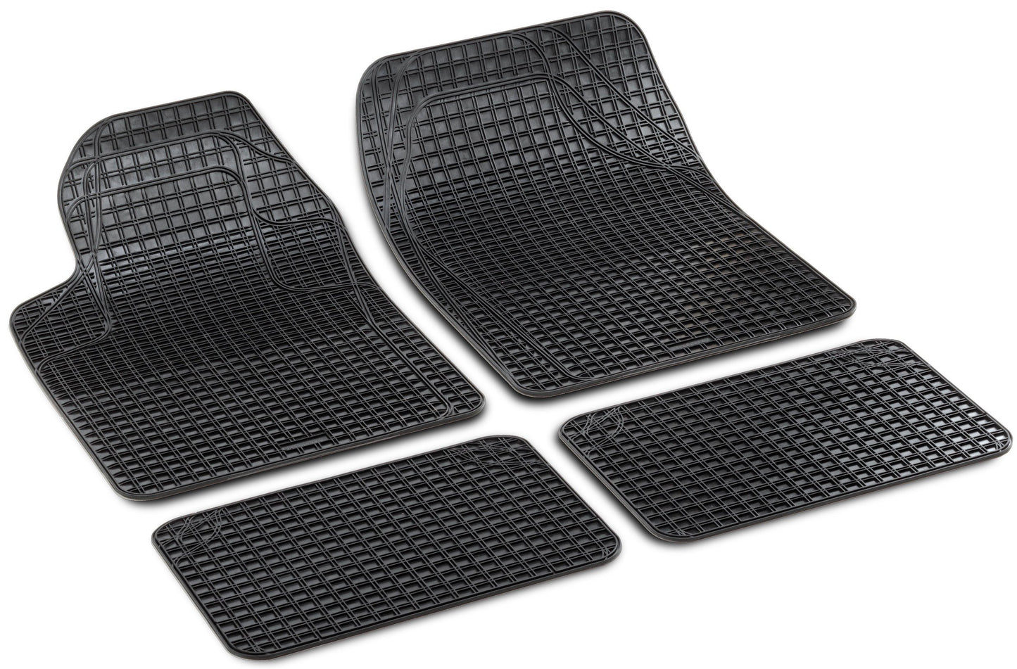 Bottari 14043 Set 4 Tappeti Auto Goros in Gomma Inodore, Universali, Sagomabili, Nero