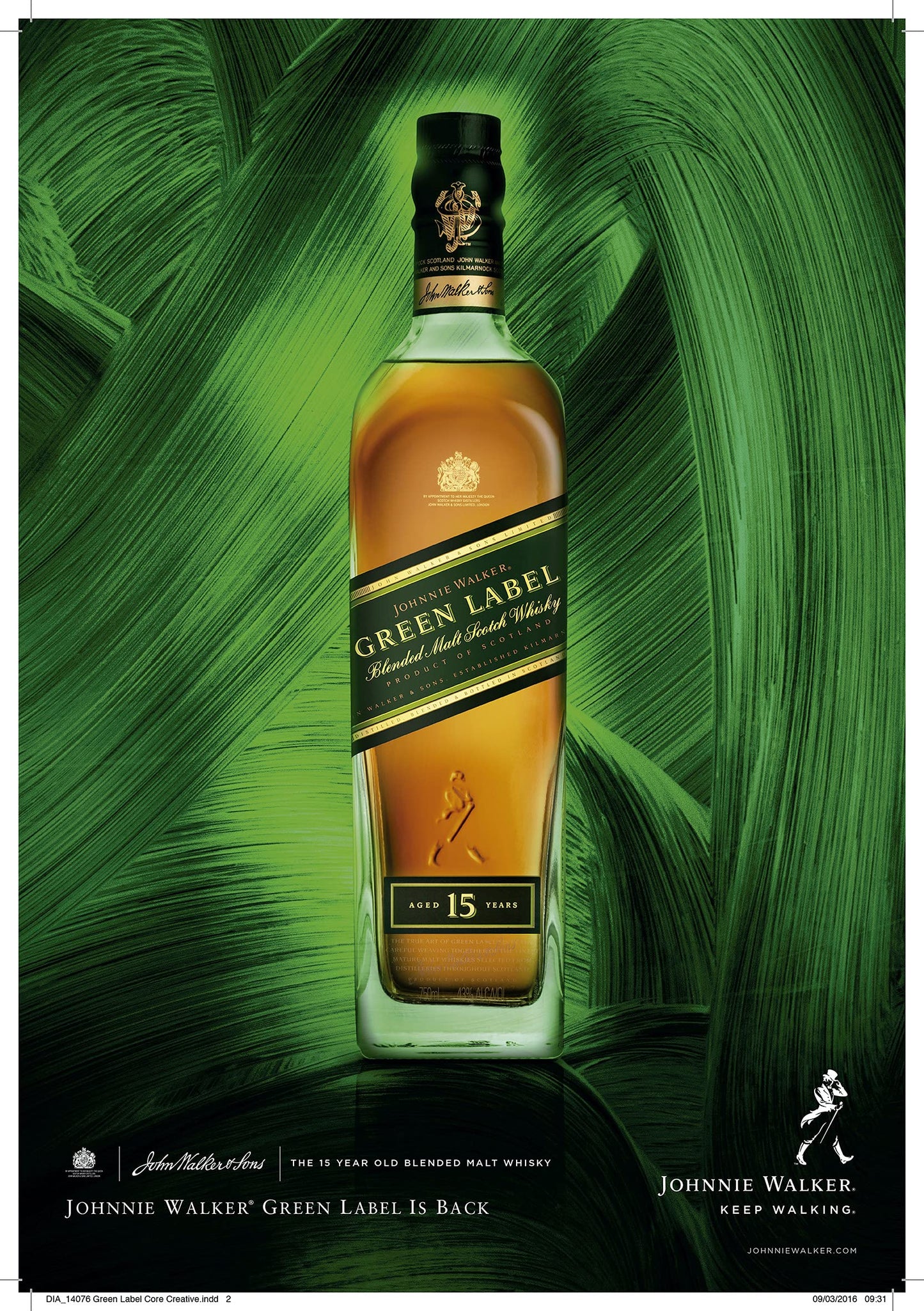Johnnie Walker Green Label Blended Malt Scotch Whisky - 700 ml