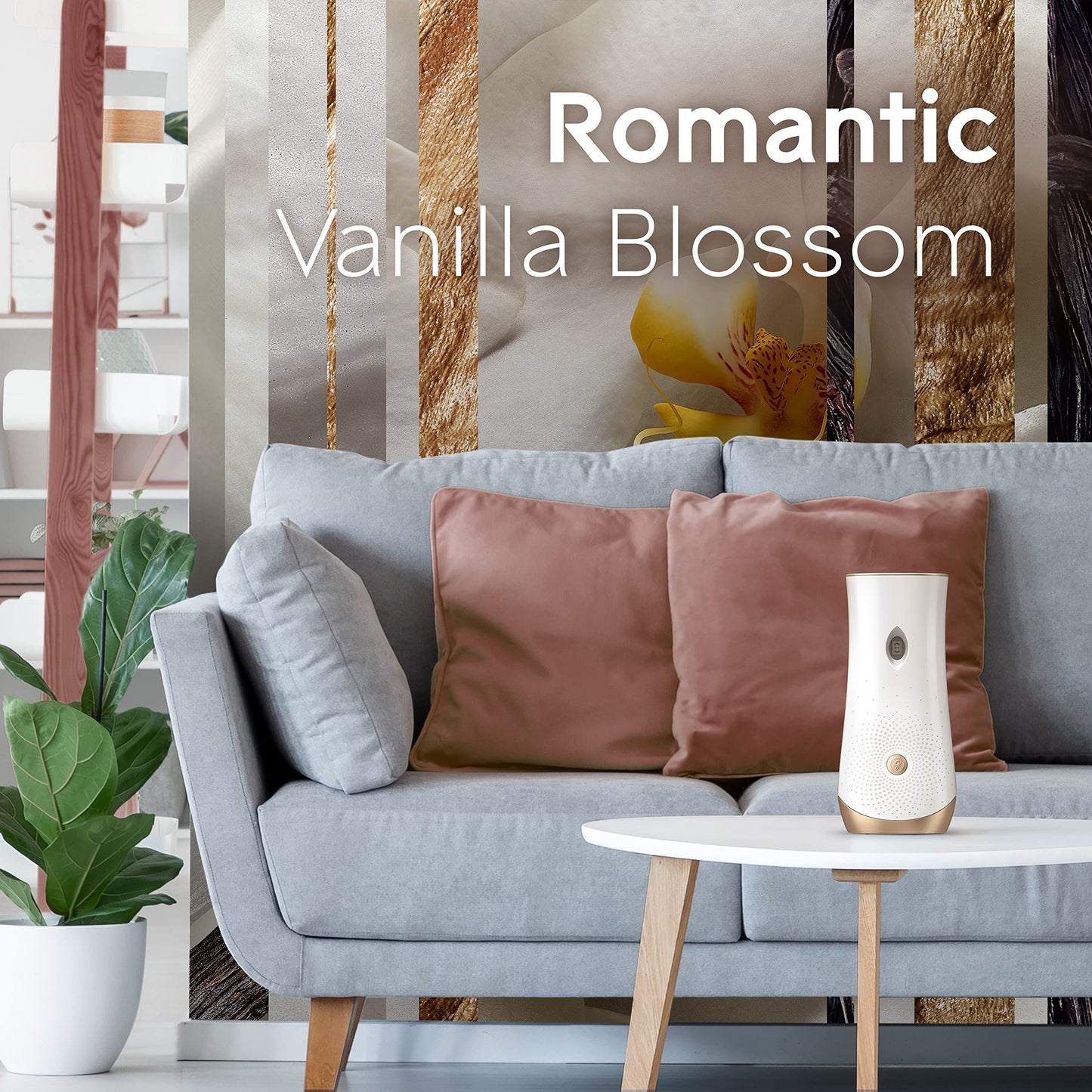 Glade Automatic Spray Ricarica, Profumatore per Ambienti, Fragranza Romantic Vanilla Blossom, Formato Scorta da 4 Ricariche da 269 ml