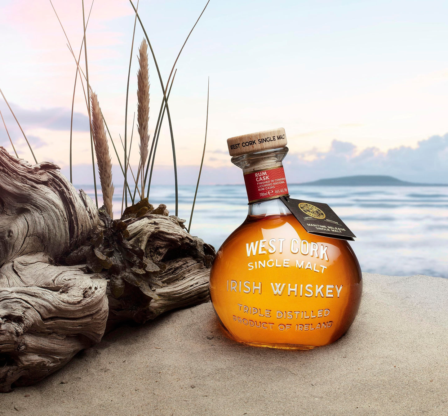 West Cork Port Cask Finish - Single Malt Whisky Irlandese Maturato in Botti di Porto, 46%, Bottiglia in Vetro da 70cl