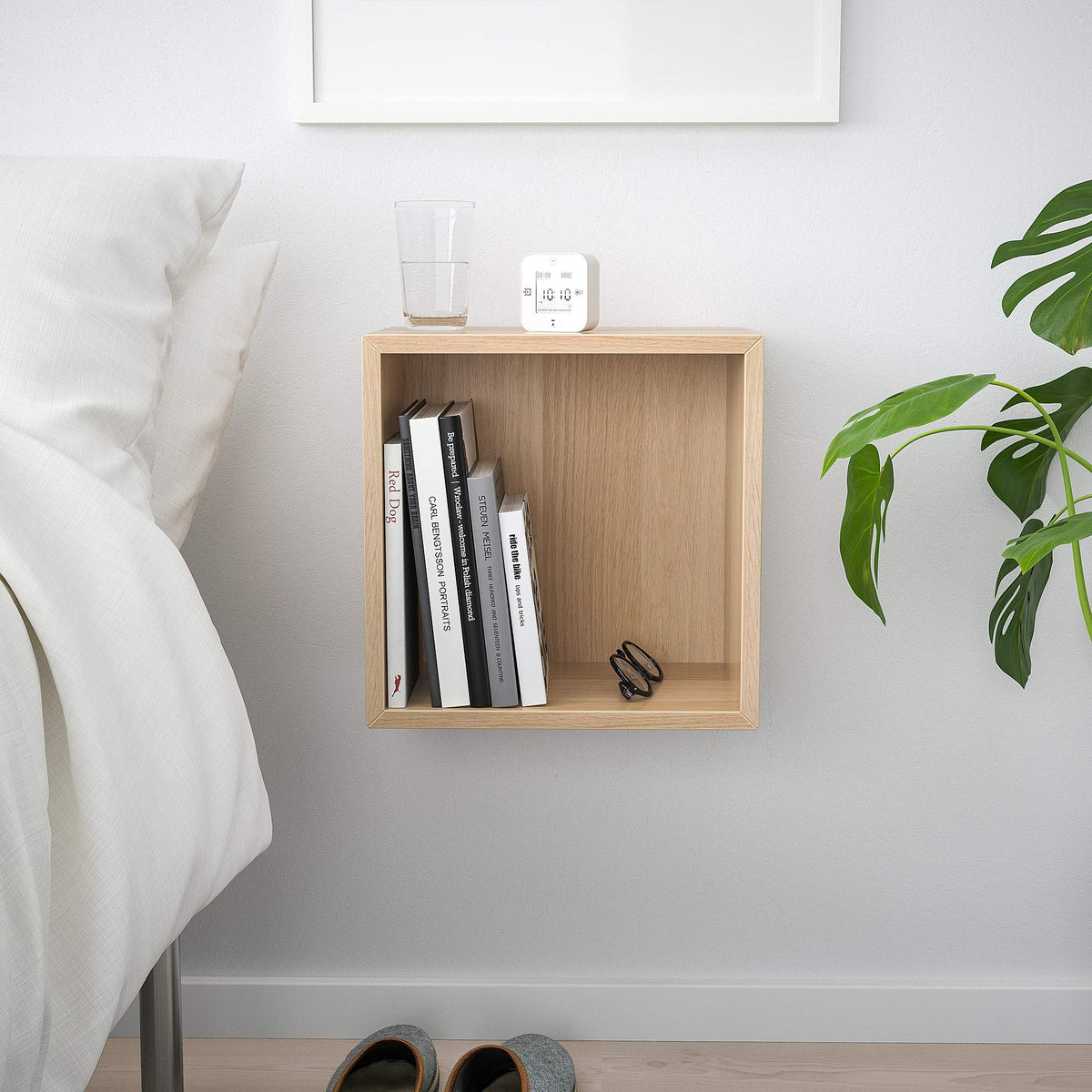 IKEA EKET - Scaffale da parete, 35 x 25 x 35 cm, effetto rovere tinto bianco