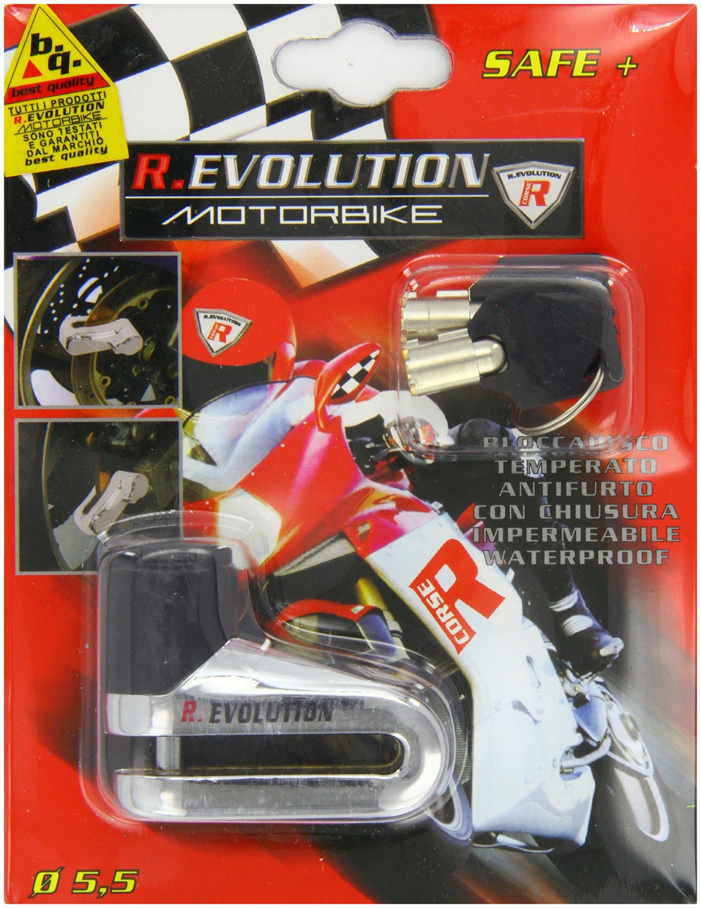 Bottari 64910 Bloccadisco da Moto, Colori assortiti, 5,5mm, Set di 1