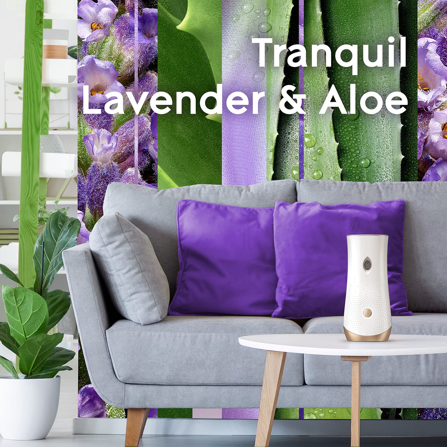 Glade Automatic Spray Ricarica, Profumatore per Ambienti, Fragranza Calm Lavender & Jasmine, Formato Scorta da 4 Ricariche da 269 ml