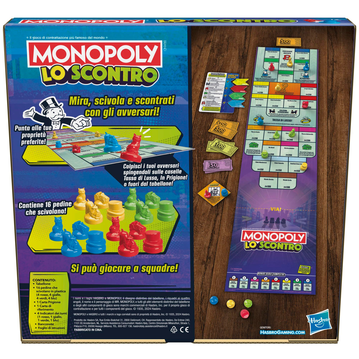 Hasbro Gaming Monopoly - Lo Scontro, Gioco da Tavolo per 2-8 Giocatori, Gioco per Bambini e Bambine da 8 Anni in Su, Divertimento Dinamico per Feste, Versione Italiana