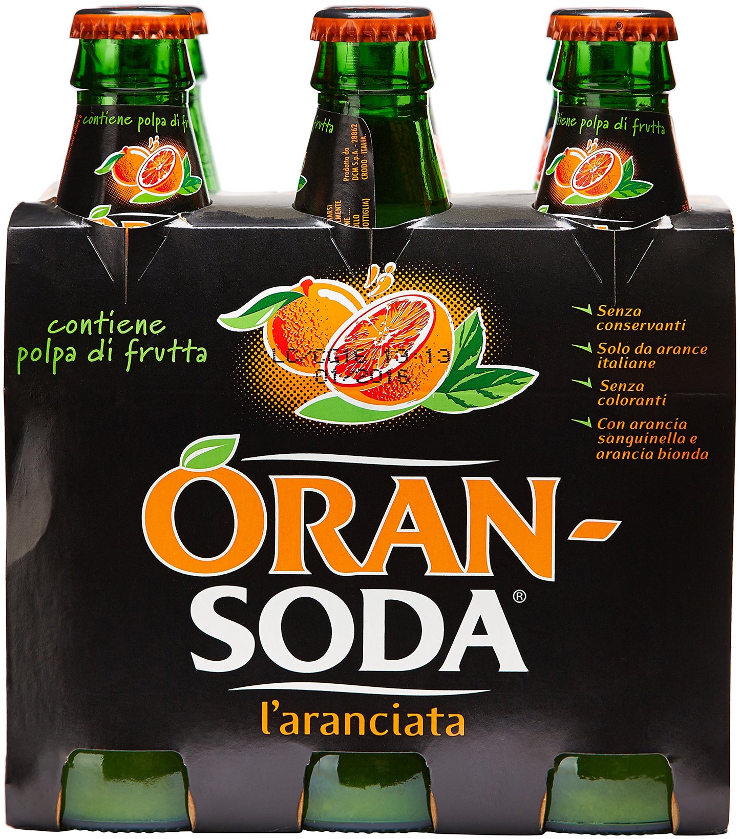 Oransoda | Bevanda Gassata all'Arancia, 6 Bottiglie in Vetro da 20 cl VAP, Originale Aranciata Italiana con Succo di Arance Siciliane, Senza Coloranti