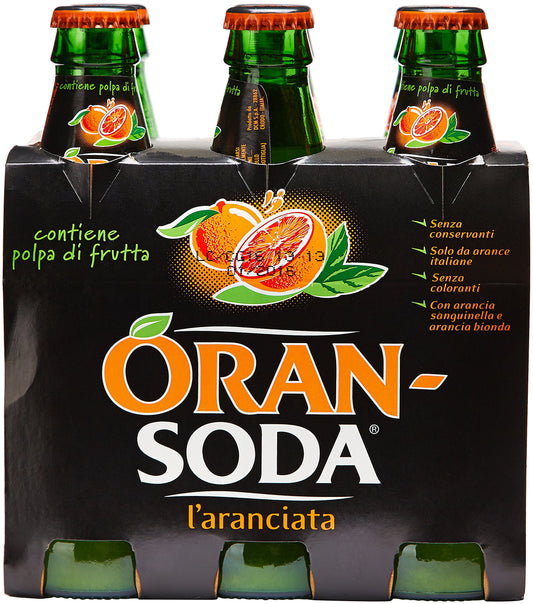 Oransoda | Bevanda Gassata all'Arancia, 6 Bottiglie in Vetro da 20 cl VAP, Originale Aranciata Italiana con Succo di Arance Siciliane, Senza Coloranti