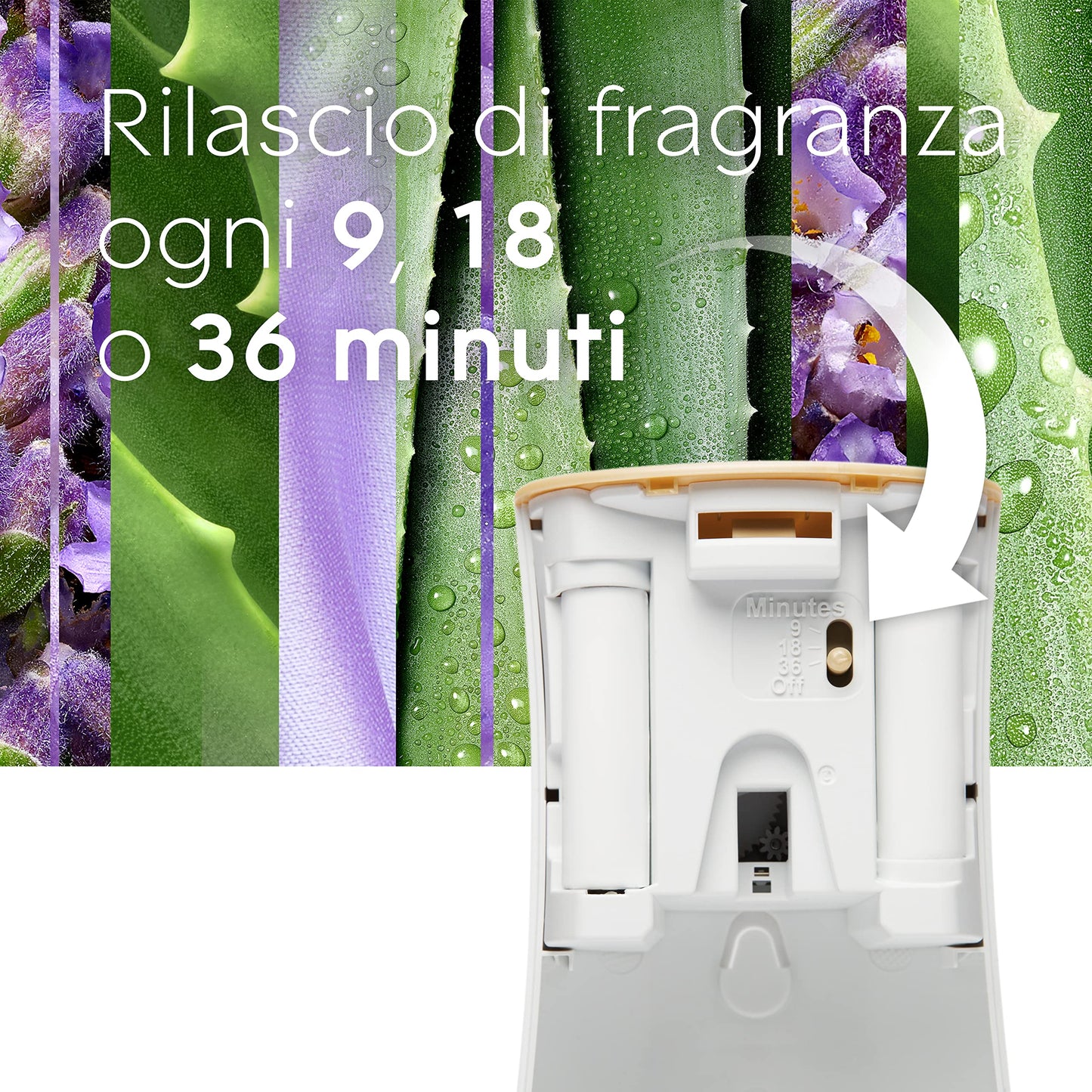 Glade Automatic Spray Ricarica, Profumatore per Ambienti, Fragranza Calm Lavender & Jasmine, Formato Scorta da 4 Ricariche da 269 ml