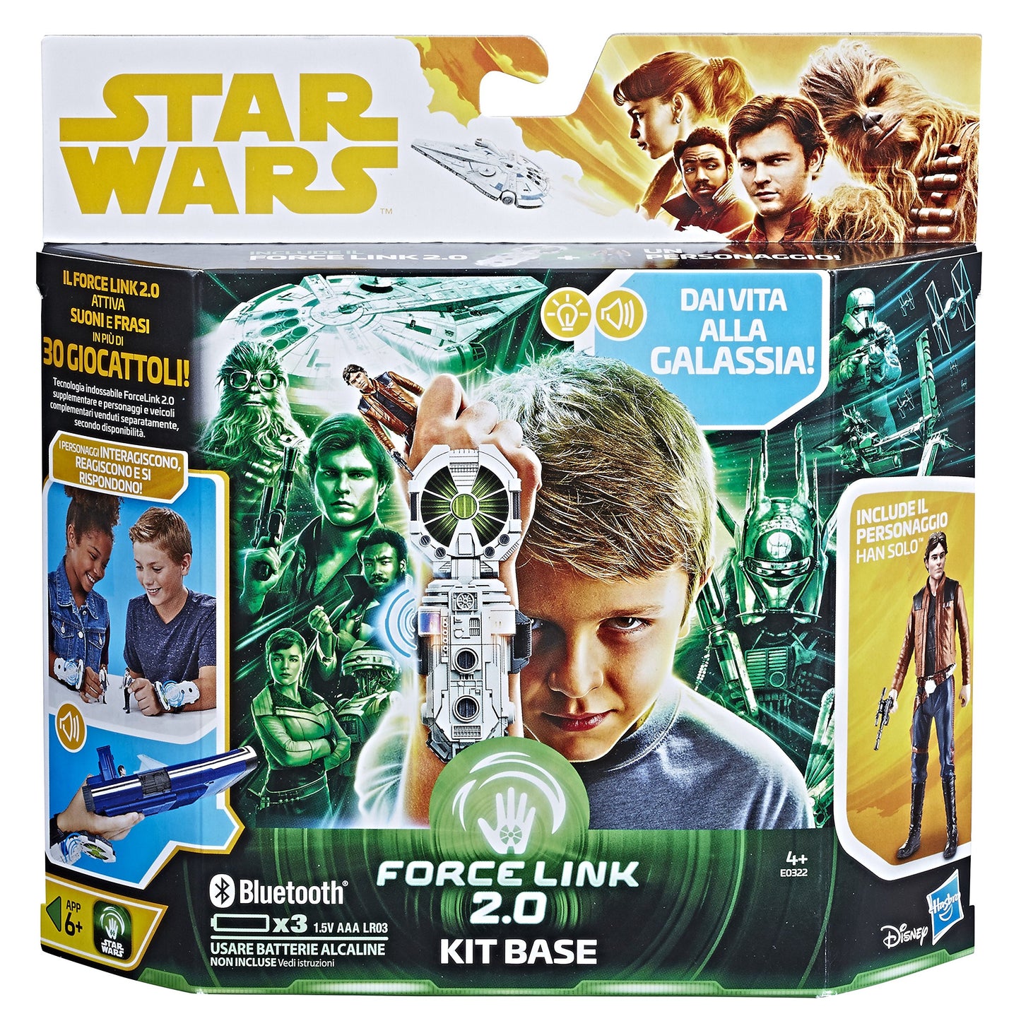 Star Wars Hasbro Kit Base Starter Set con Han Solo (Force Link 2.0), Multi-Colour, E0322103 (Lingua Italiano)