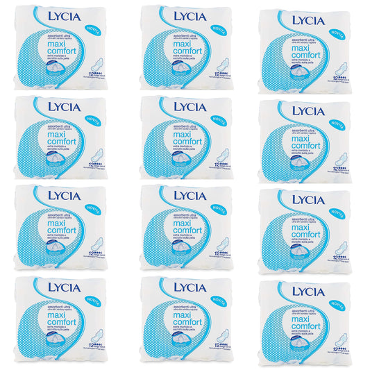 12PZ Lycia Assorbenti ultra Lungo CON ali MAXI COMFORT 12 pz [144 ASSORBENTI]